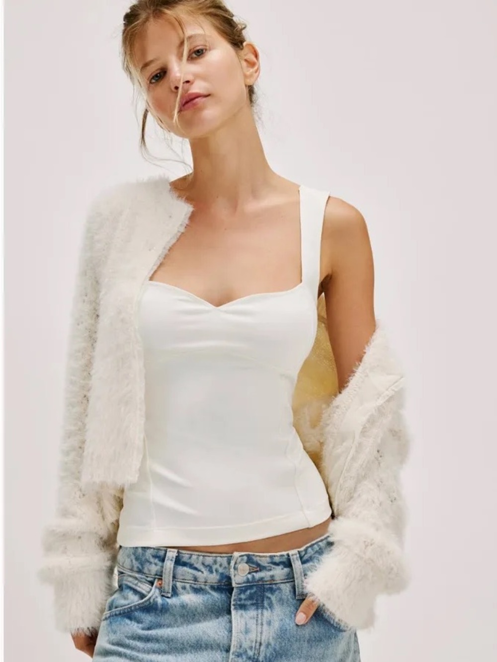Free People Somewhere Sometime Cami Top - White